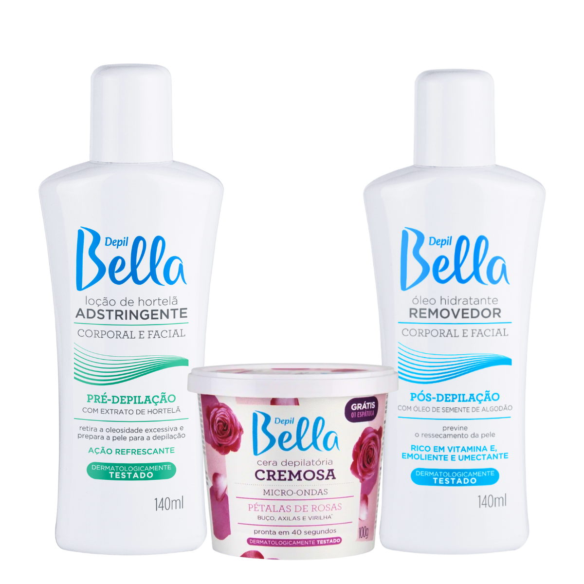 Kit Depilação – Cera Pétala de Rosas, Pré...