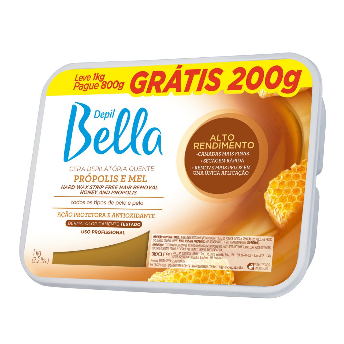Cera Depilatória Quente Barra Própolis 80...
