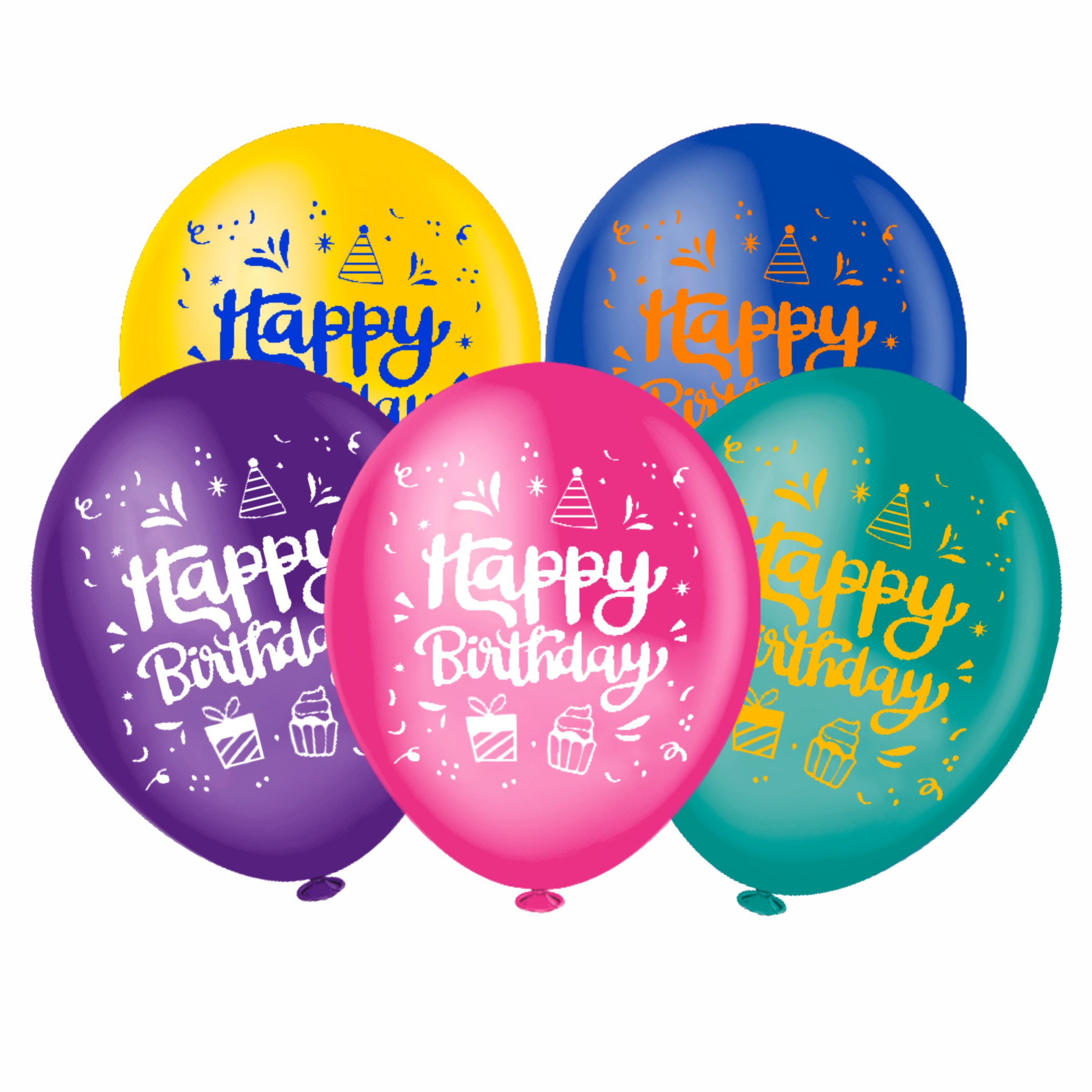 Balão Redondo 8 Polegadas - Happy Birthda...