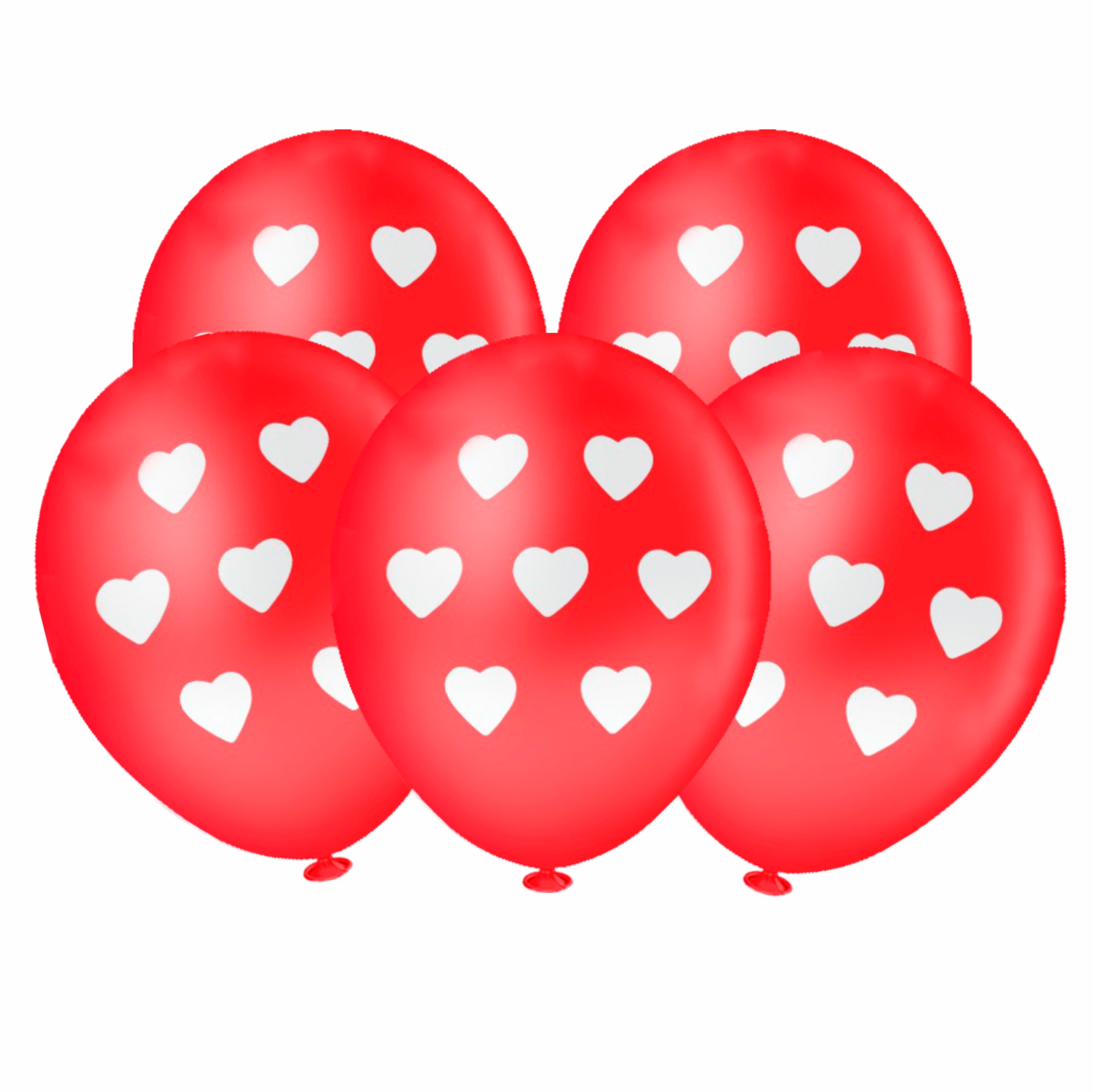 Balão Redondo Corações Vermelho e Branco ...