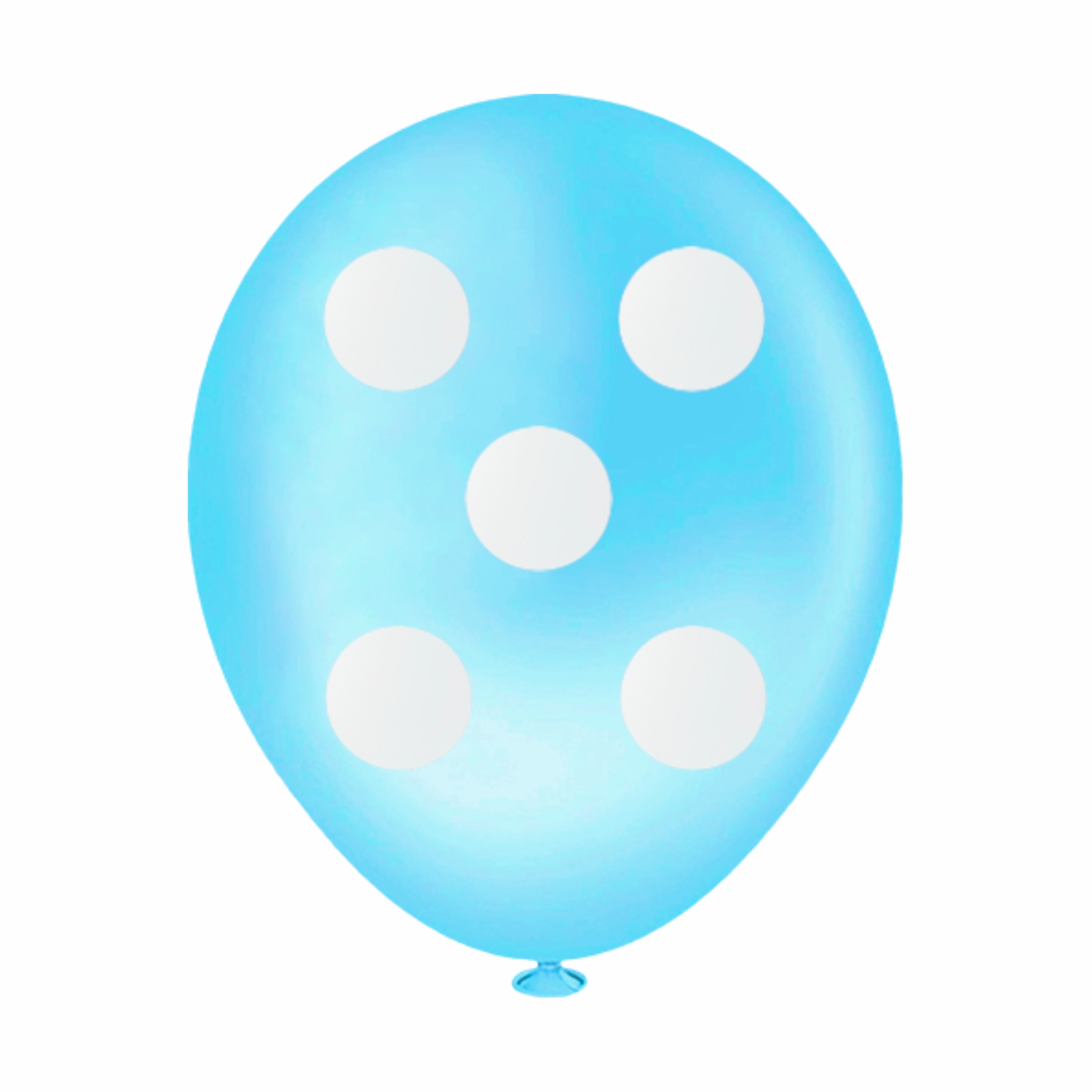 Balão Redondo Bolinha Azul Claro e Branco...