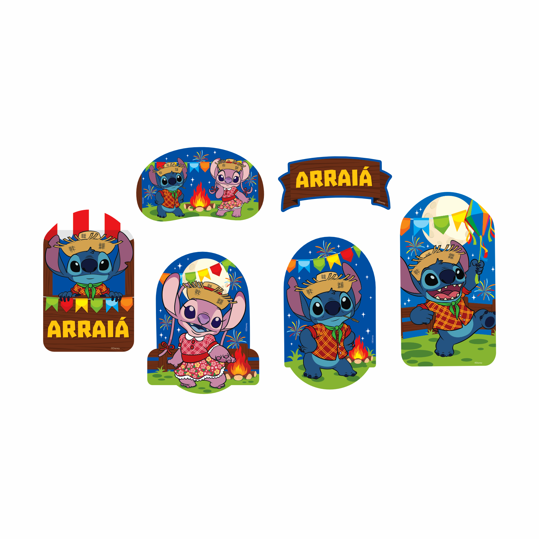 Kit Decorativo de Parede Stitch Junino - ...