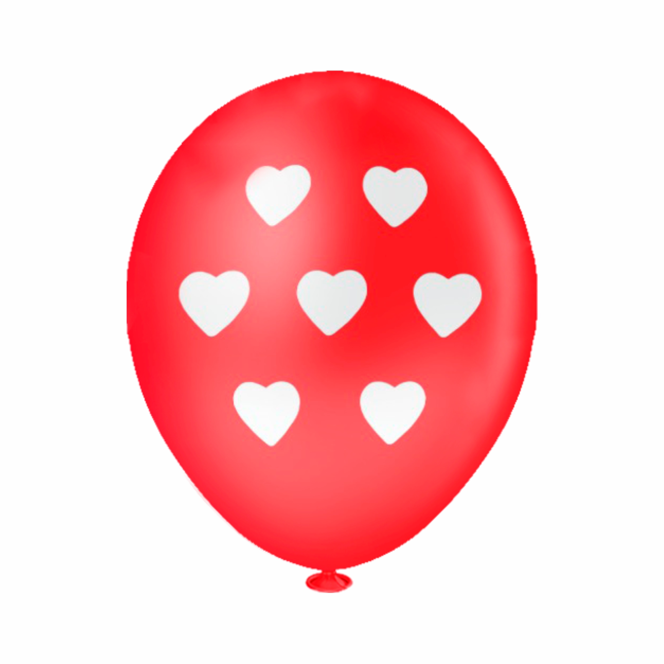 Balão Redondo 8" - Corações Vermelho e Br...