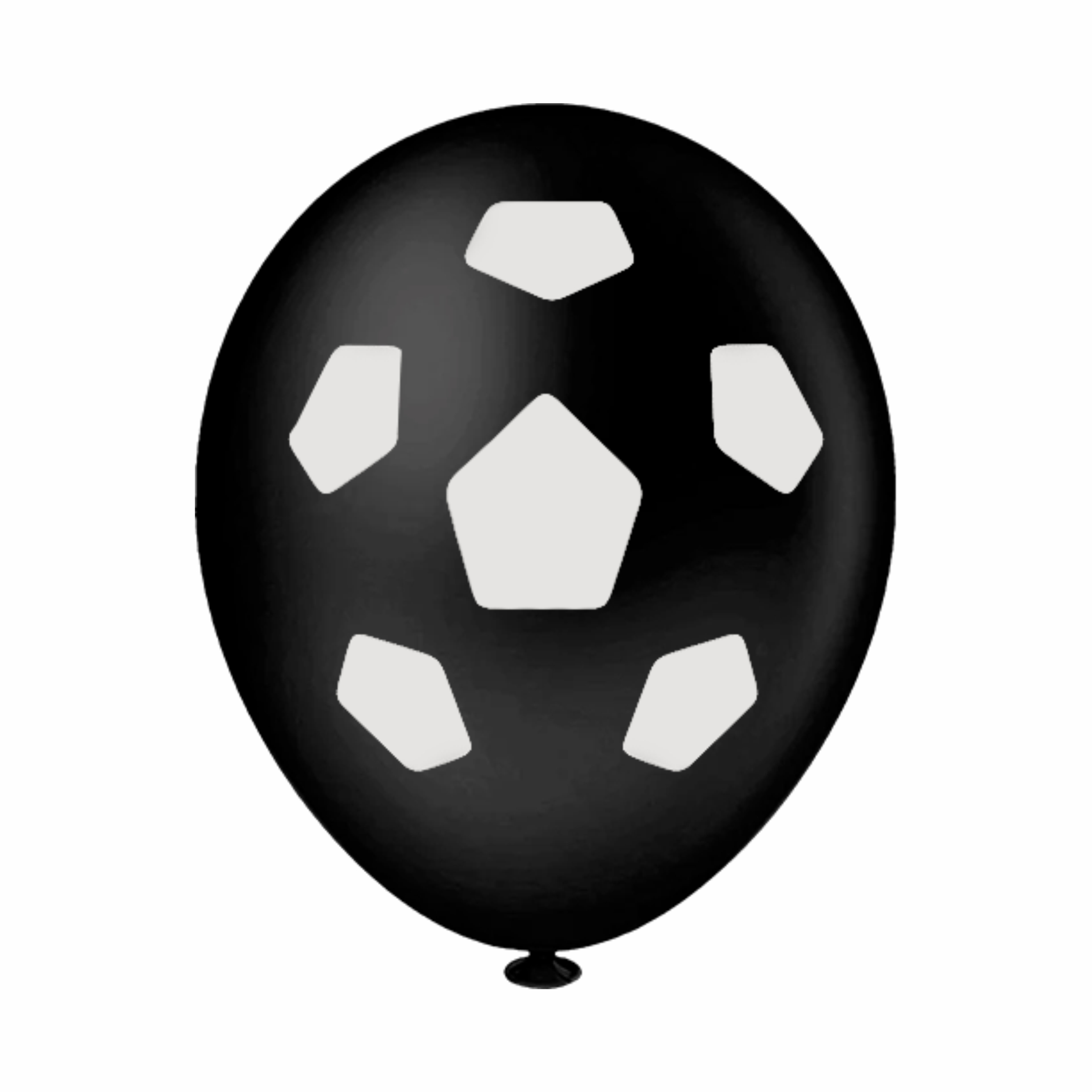 Balão Redondo Bola de Futebol Preto e Bra...