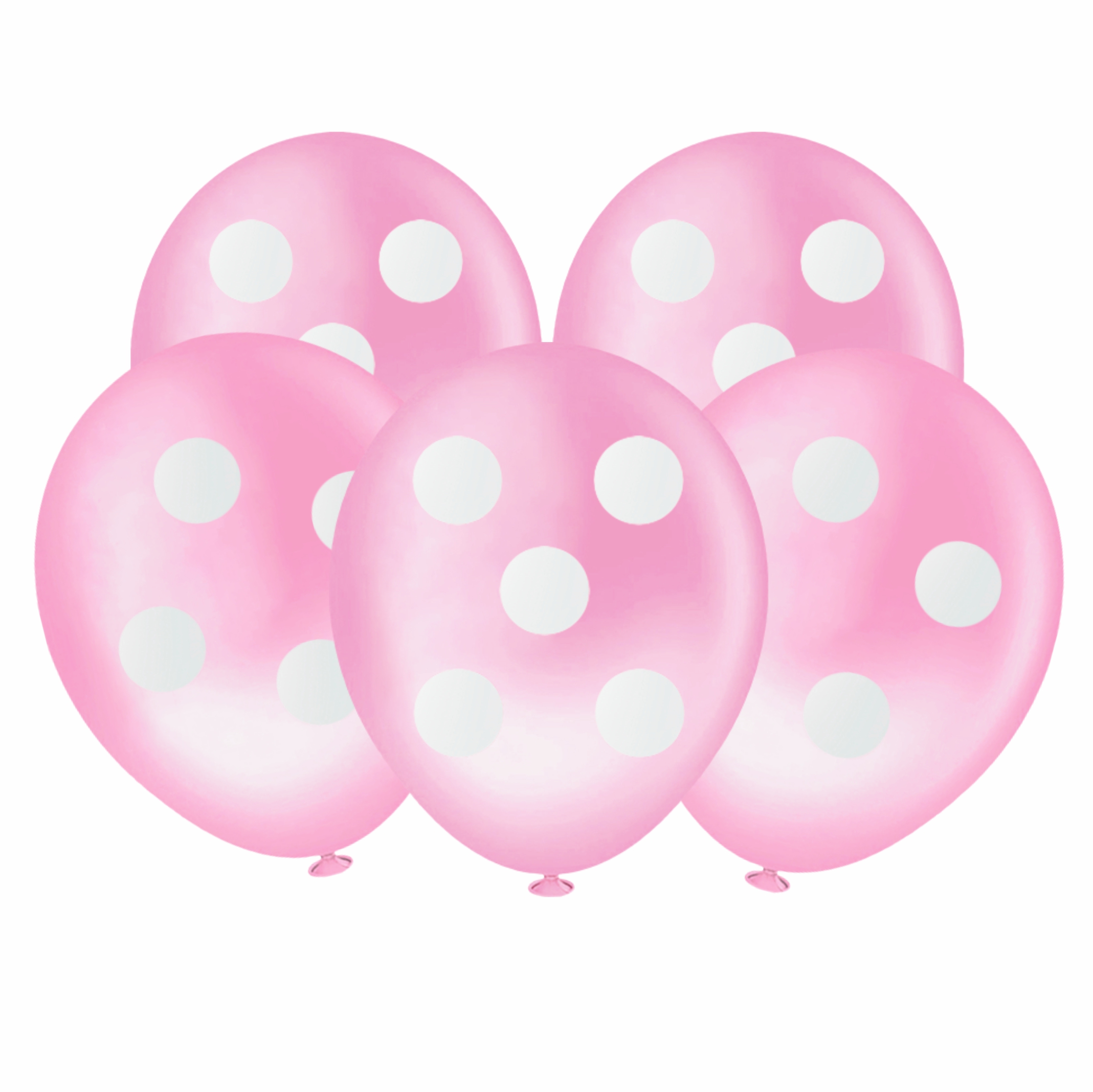 Balão Redondo Bolinha Rosa Claro e Branco...