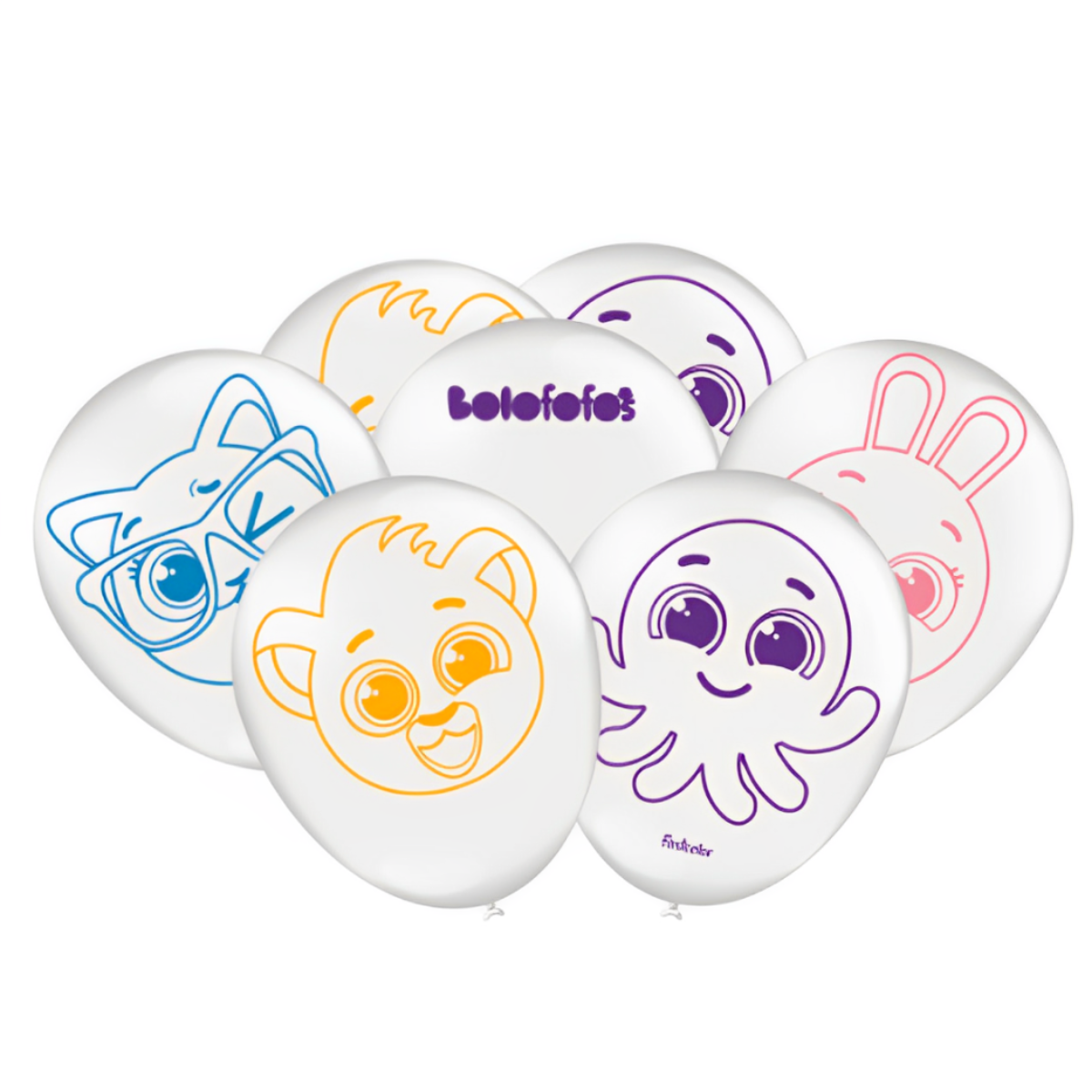Balão Redondo Bolofofos Branco 9” 25 Unid.