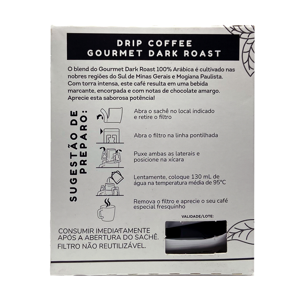 Café Drip Coffee Gourmet Dark Roast 3 cor...