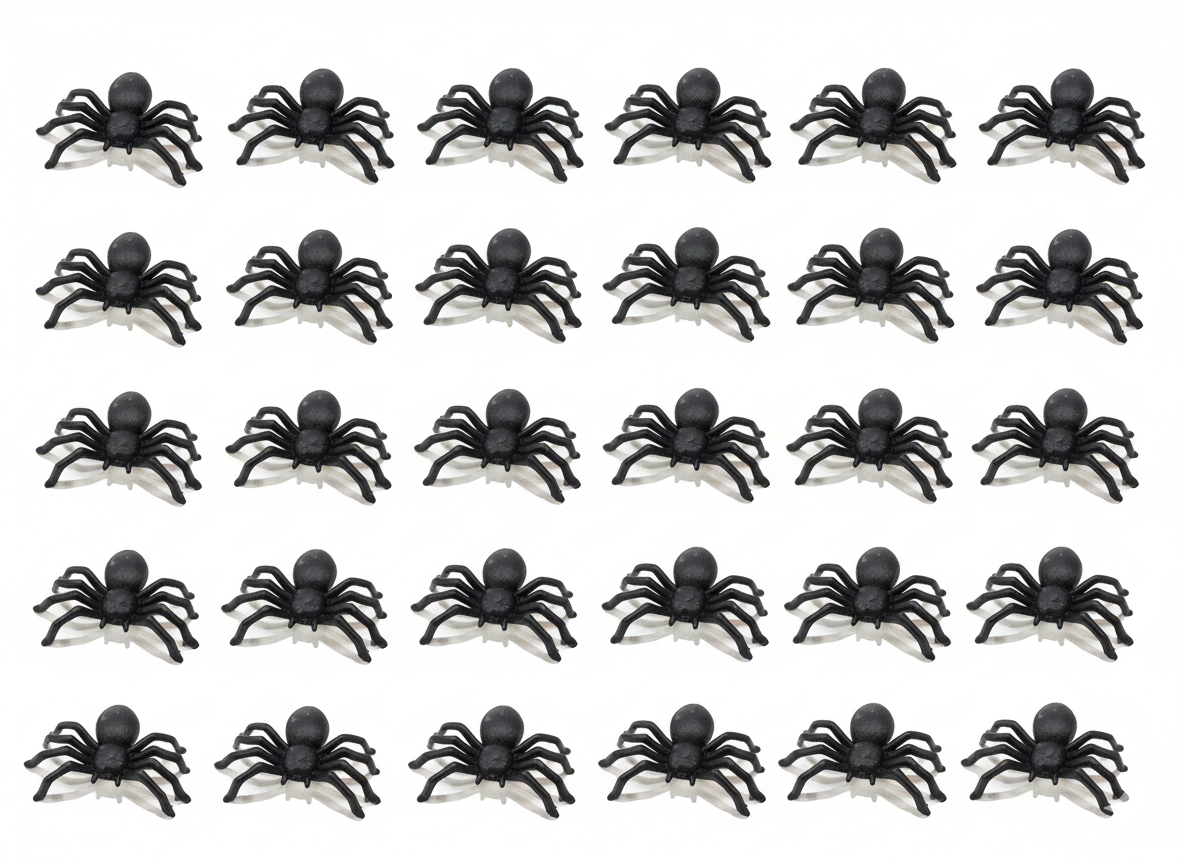 Mini Aranhas Negras 2cm Halloween