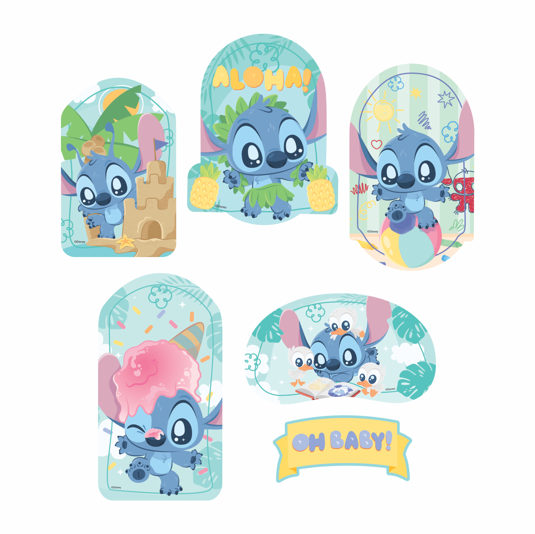 Kit Decorativo de Parede Stitch Baby - 6 ...