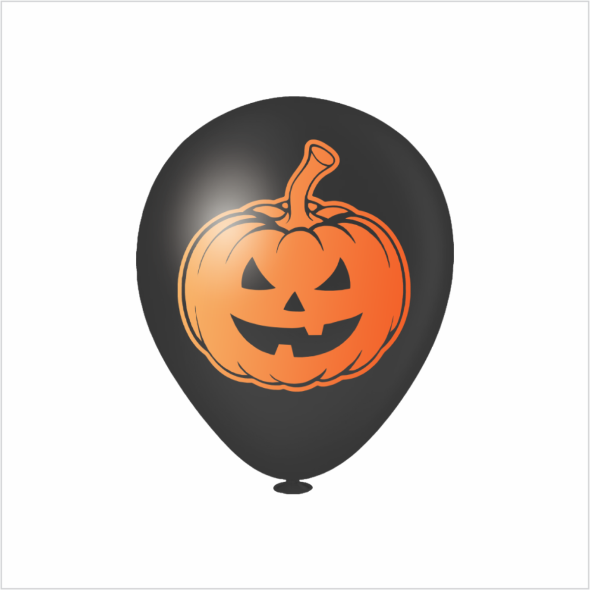 Balão Redondo Halloween Preto e Laranja 1...