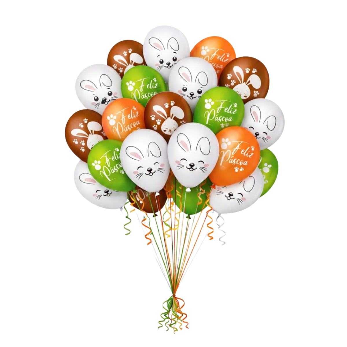 Kit Balões Feliz Páscoa + Coelhos 8" - 40...