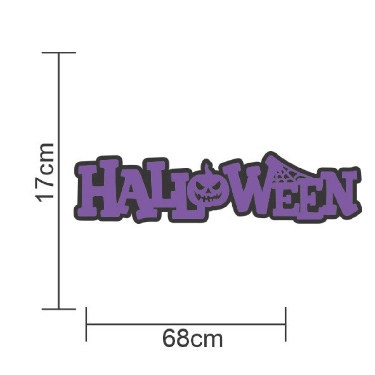 Painel Letreiro Happy Halloween Lilás 68x...