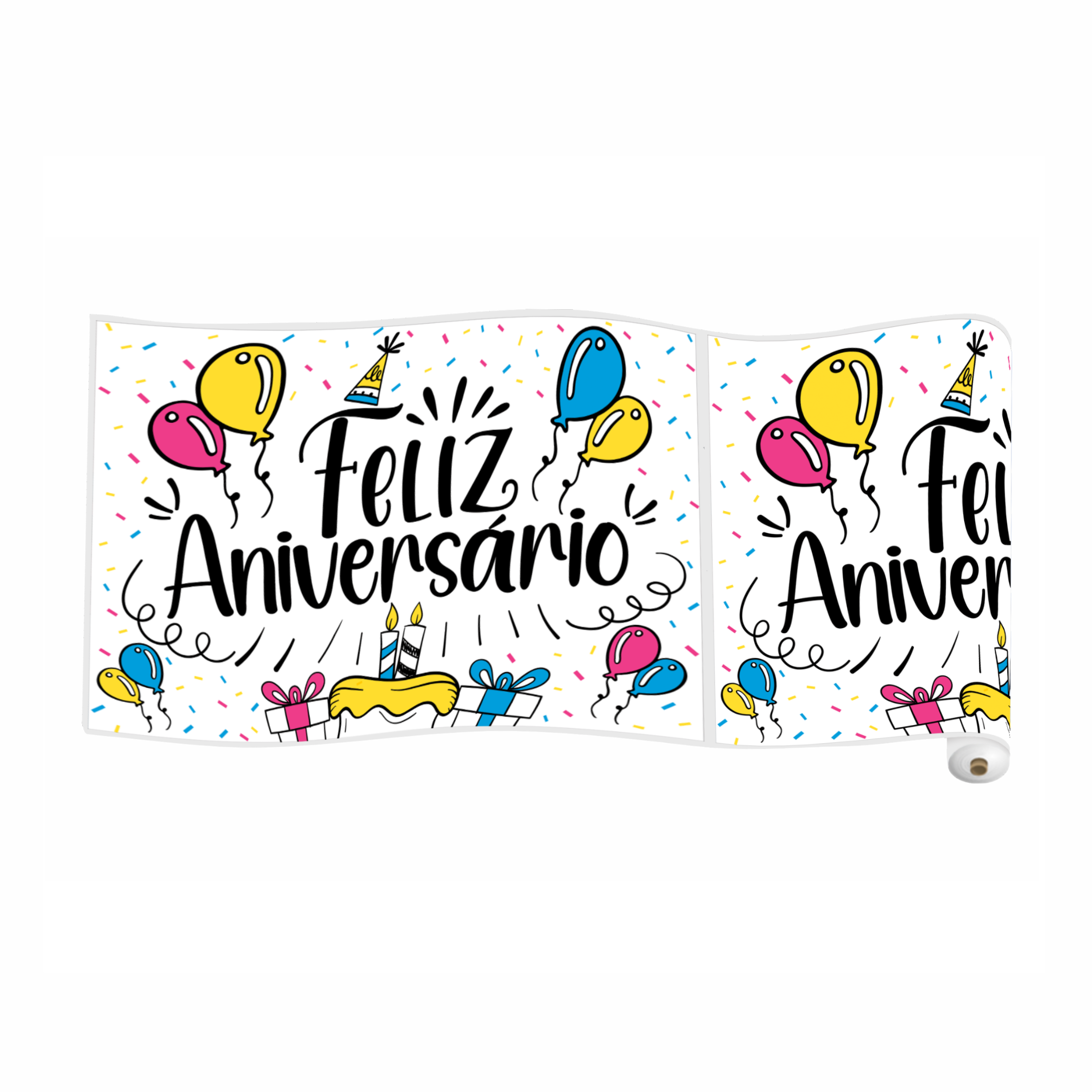 Painel TNT Feliz Aniversário 1,00 x 0,70m...