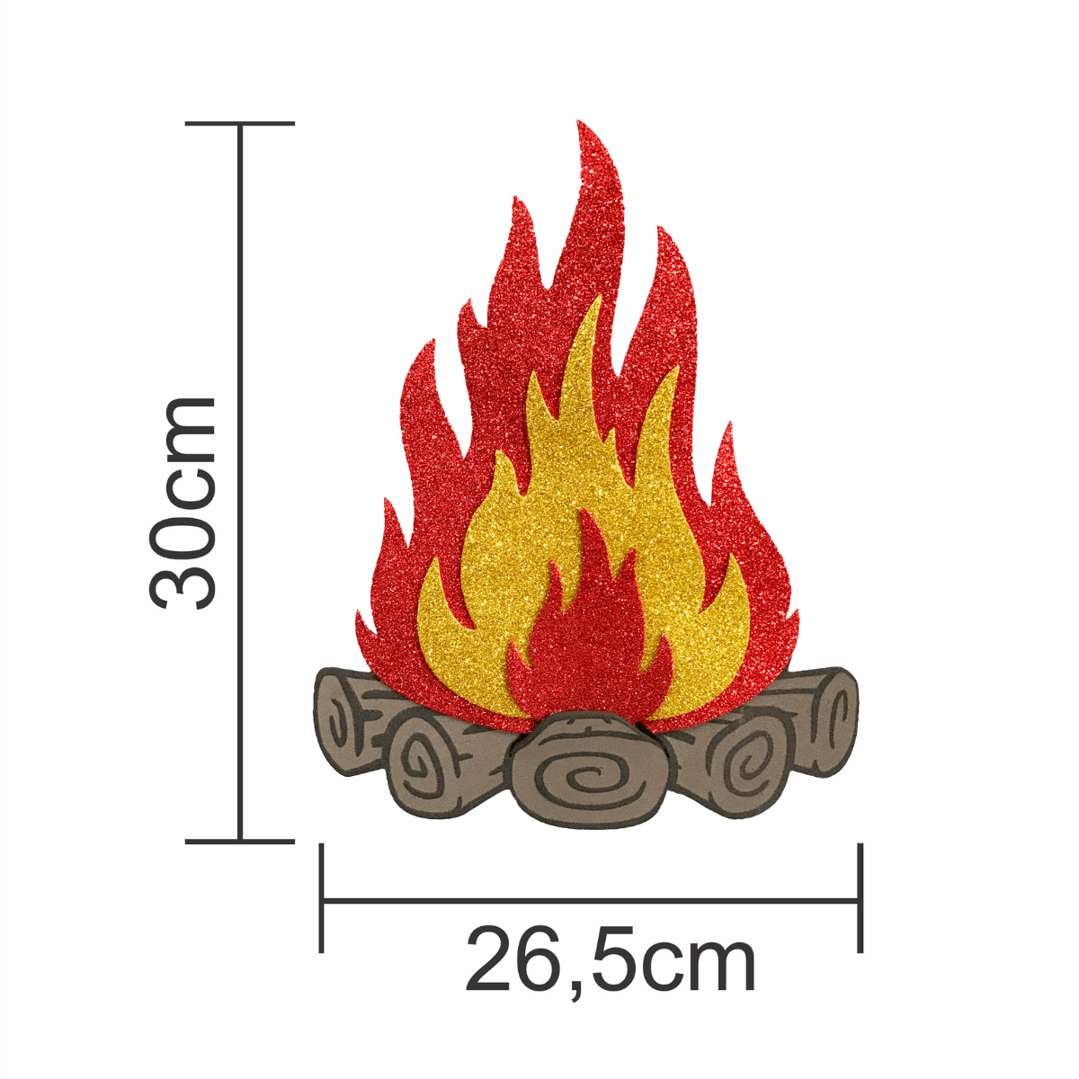 Painel Junino Fogueira em EVA com Glitter...