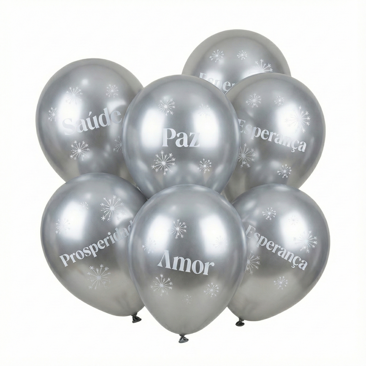 Balão Redondo Ano Novo Prata - Frases 9