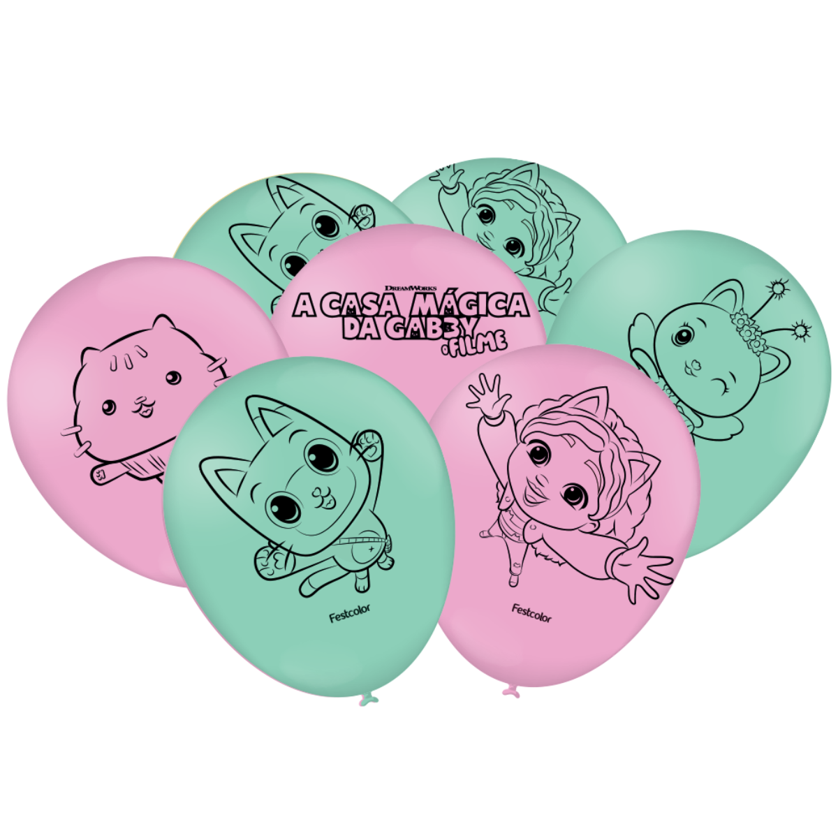 Balão Redondo Casa Mágica da Gabby 25 unid