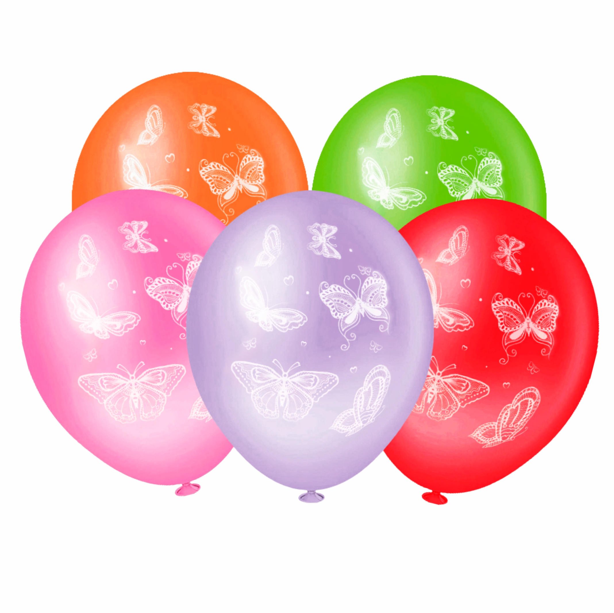 Balão Redondo Borboletas Sortido 8" 20 unid.