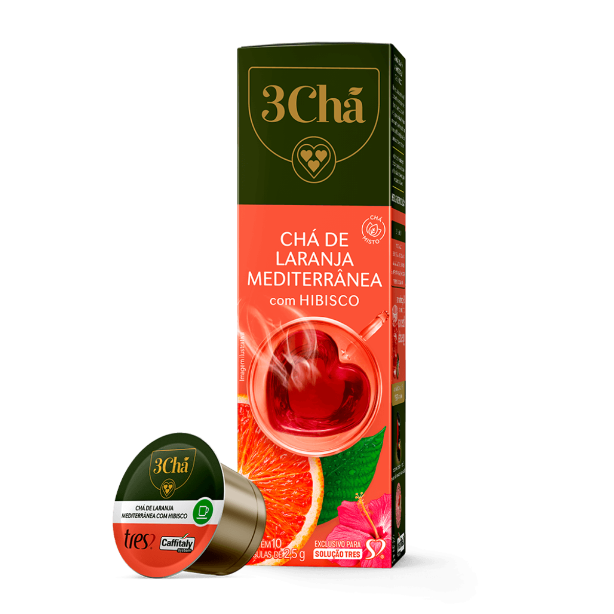 Cápsulas Chá de Laranja e Hibisco 3 coraç...