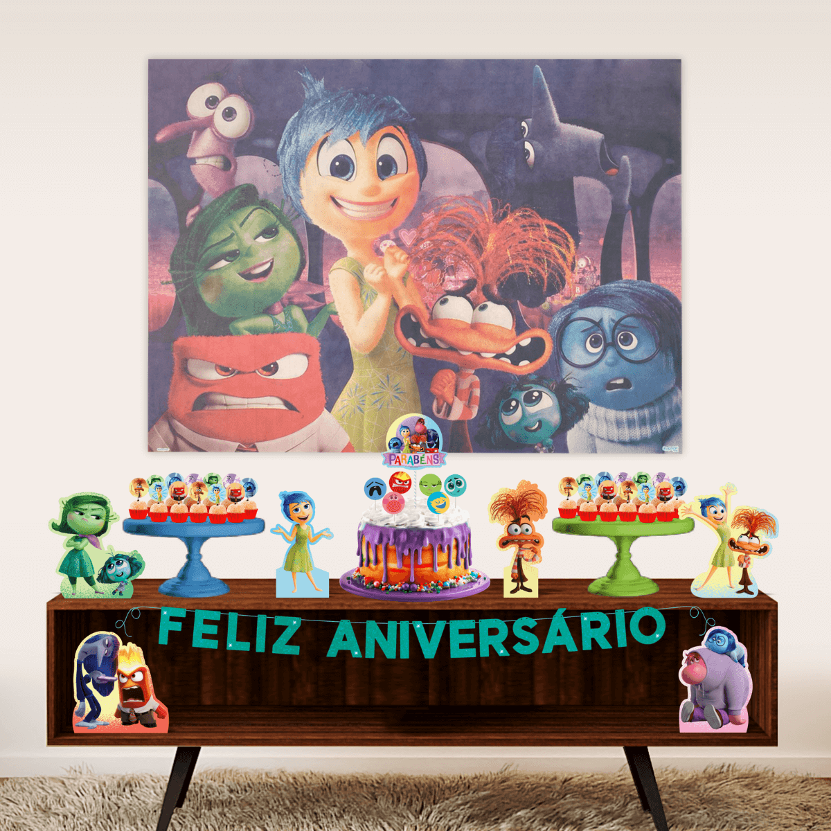 Painel TNT Divertida Mente 1,40 x 1,03mt ...