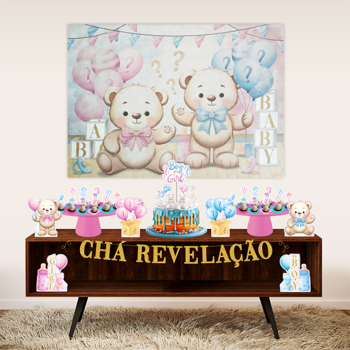 Painel TNT Chá Revelação 1,40 x 1,03mt - 24