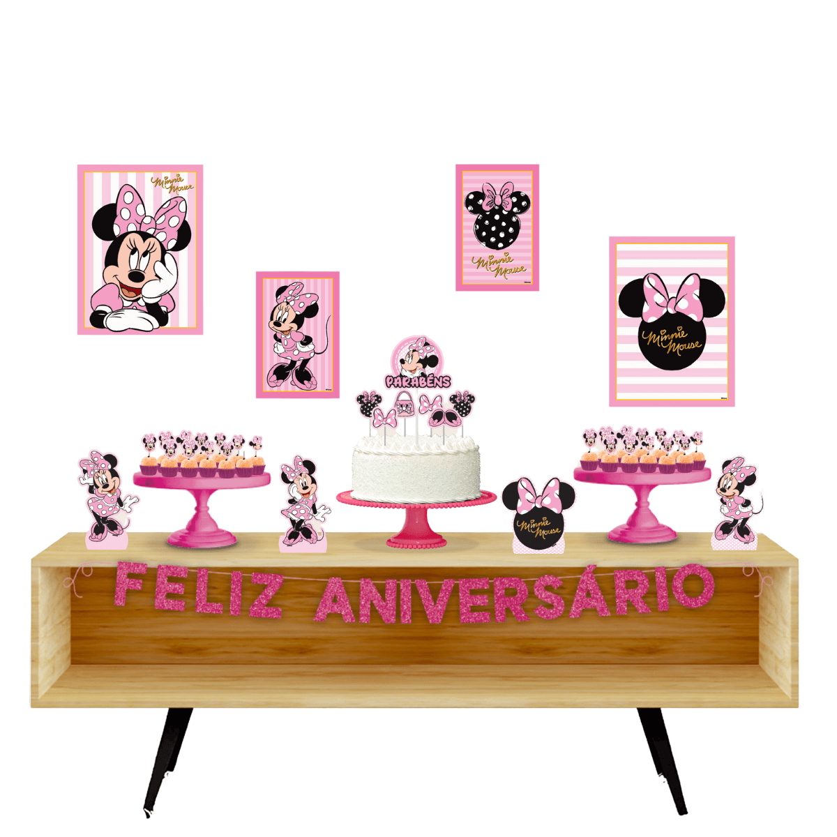 Kit Festa Fácil QD Minnie Rosa