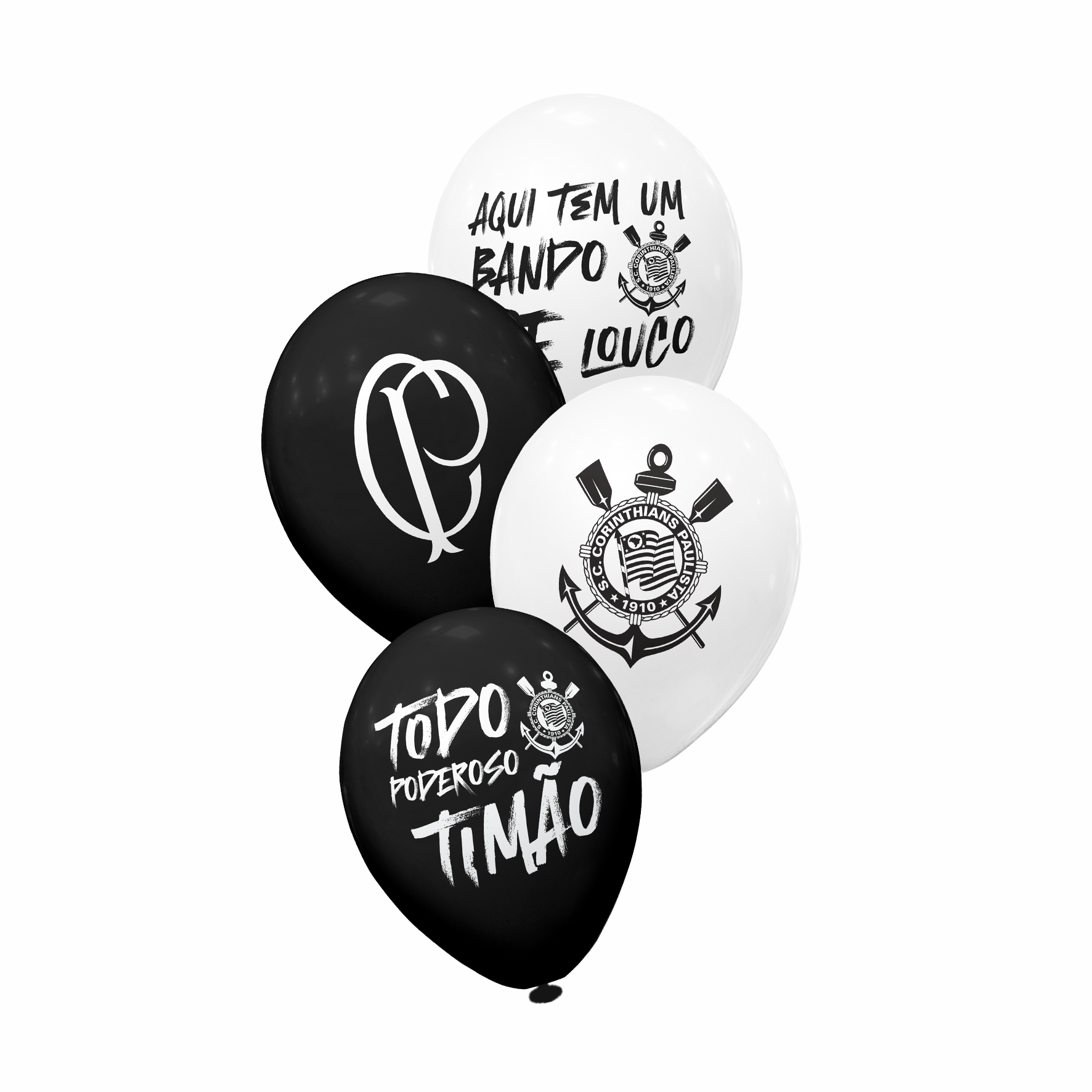 Balão Redondo 8 Polegadas - Corinthians 2...