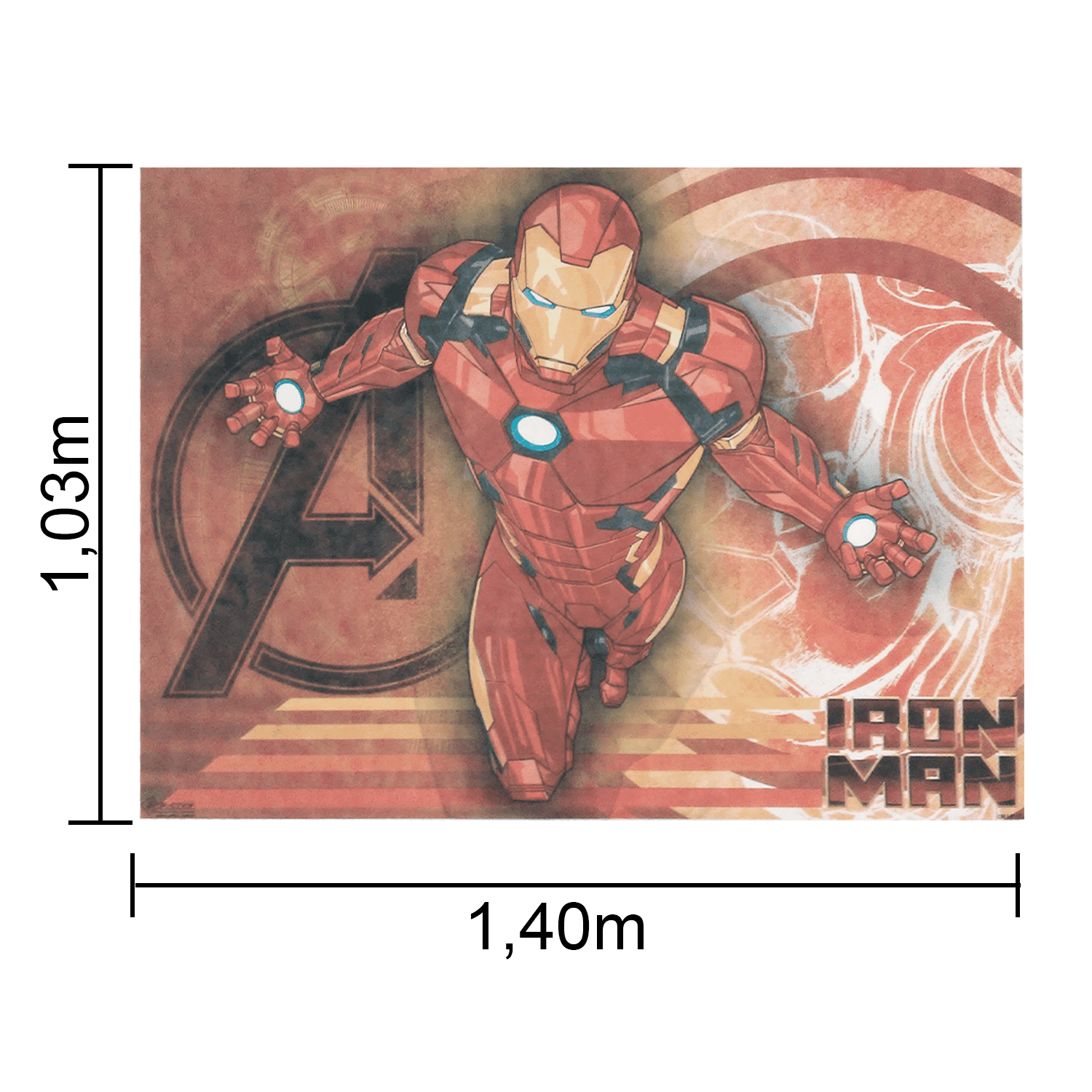 Painel TNT Vingadores Homem de Ferro 1,40...