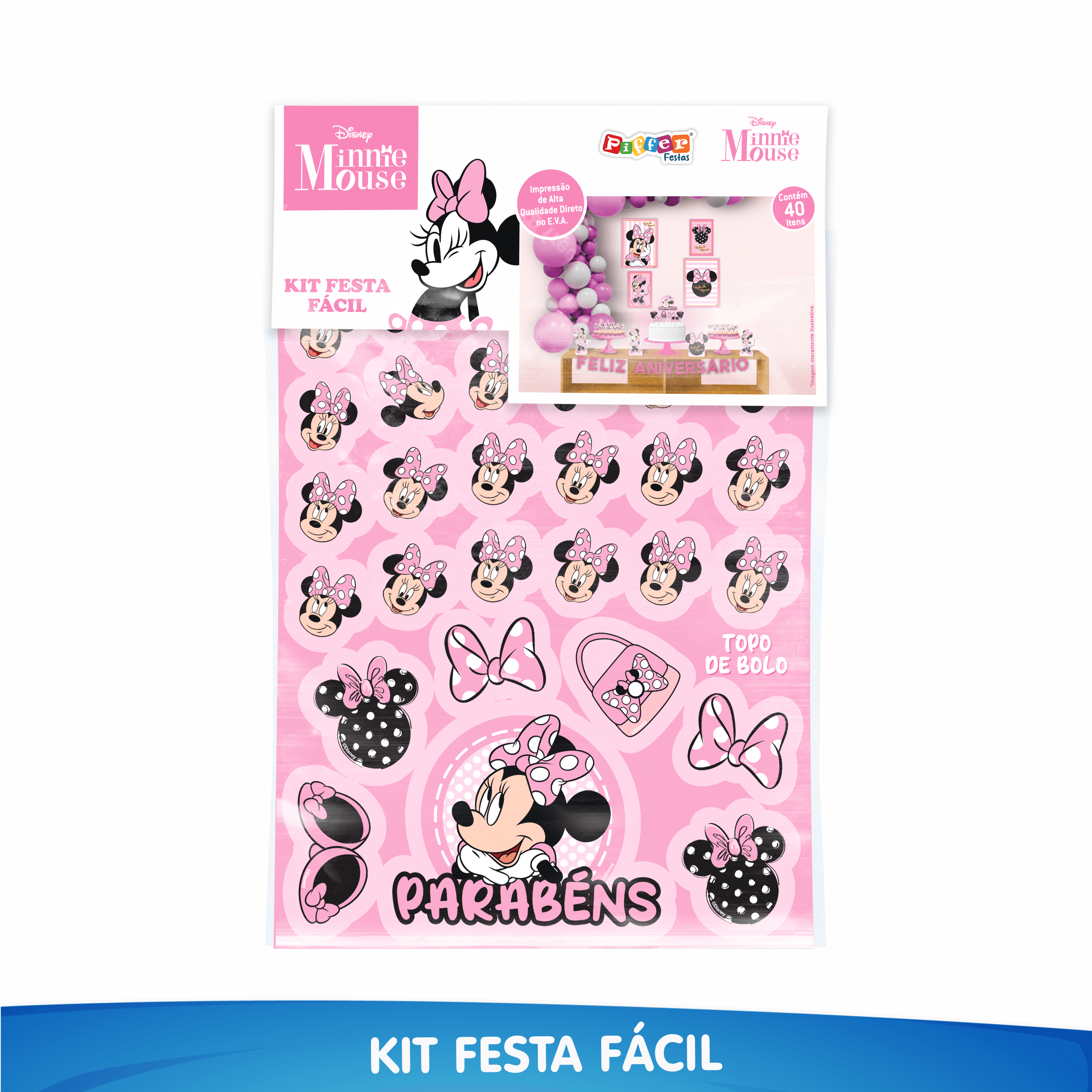 Kit Festa Fácil QD Minnie Rosa