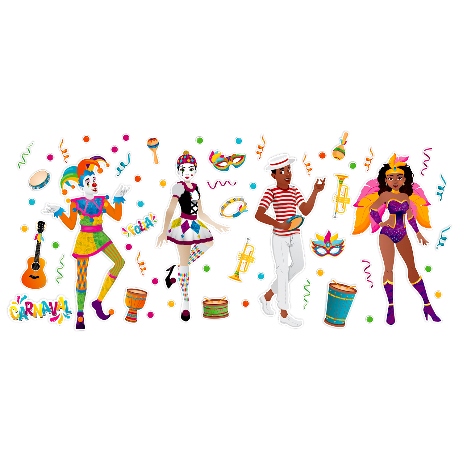 Painéis Decorativos Carnaval - Personagen...