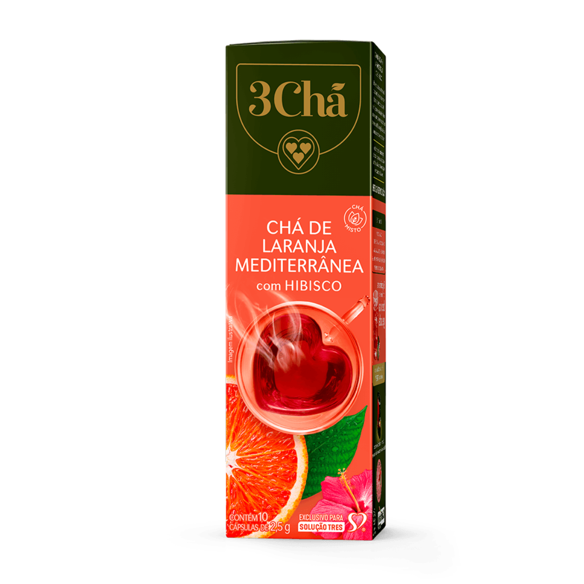 Cápsulas Chá de Laranja e Hibisco 3 coraç...