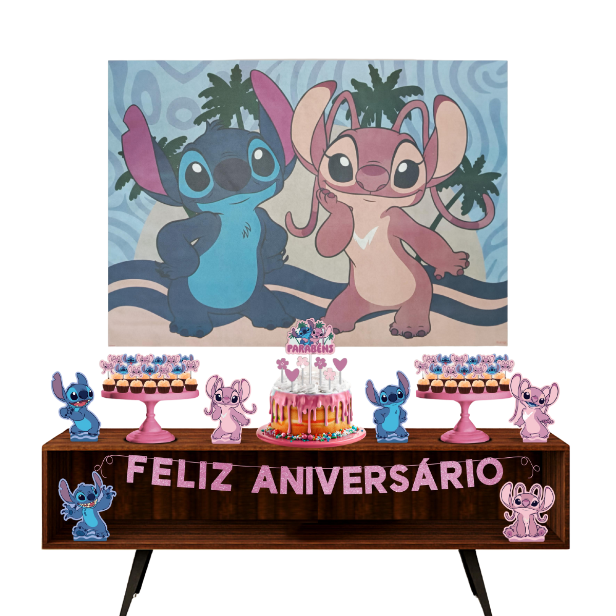 Kit Festa Fácil Stitch e Angel - Disney