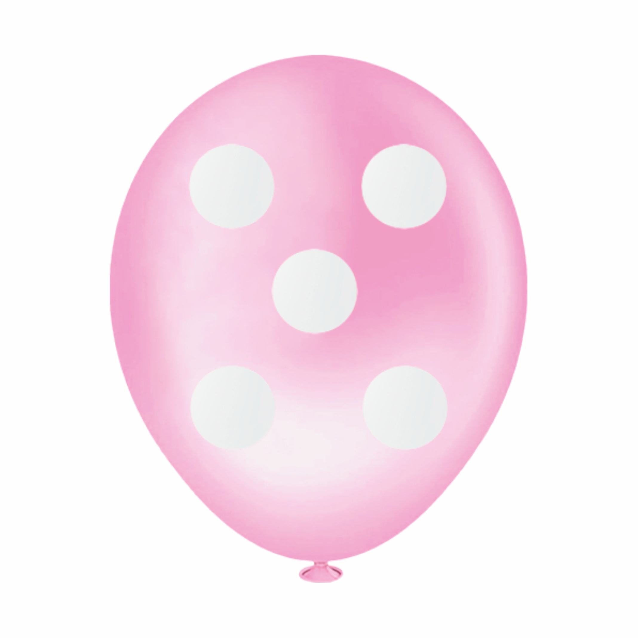 Balão Redondo Bolinha Rosa Claro e Branco...