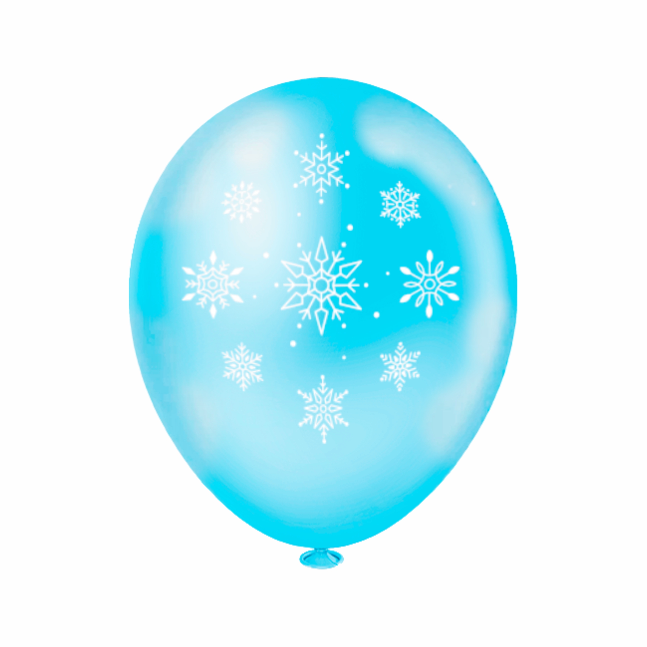 Balão Redondo 8" Flocos de Neve Azul Clar...