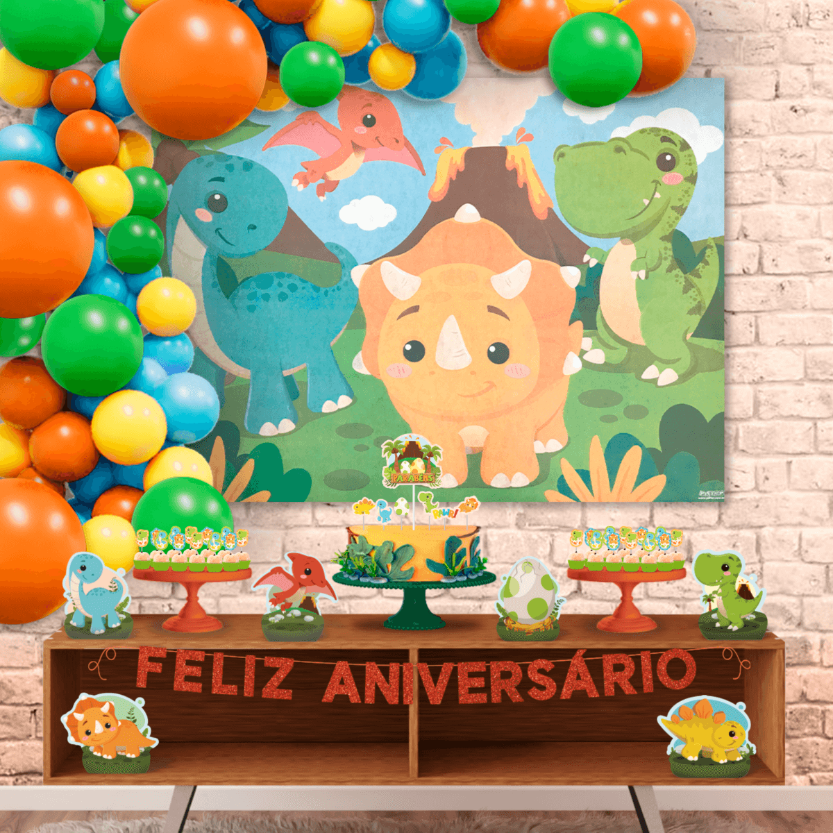 Painel TNT Dino Baby 1,40 x 1,03mt - 49