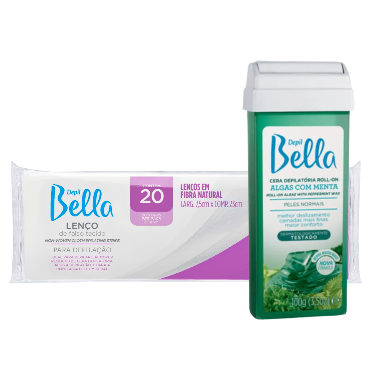Kit Depilação Cera Roll-On Algas/Menta + ...