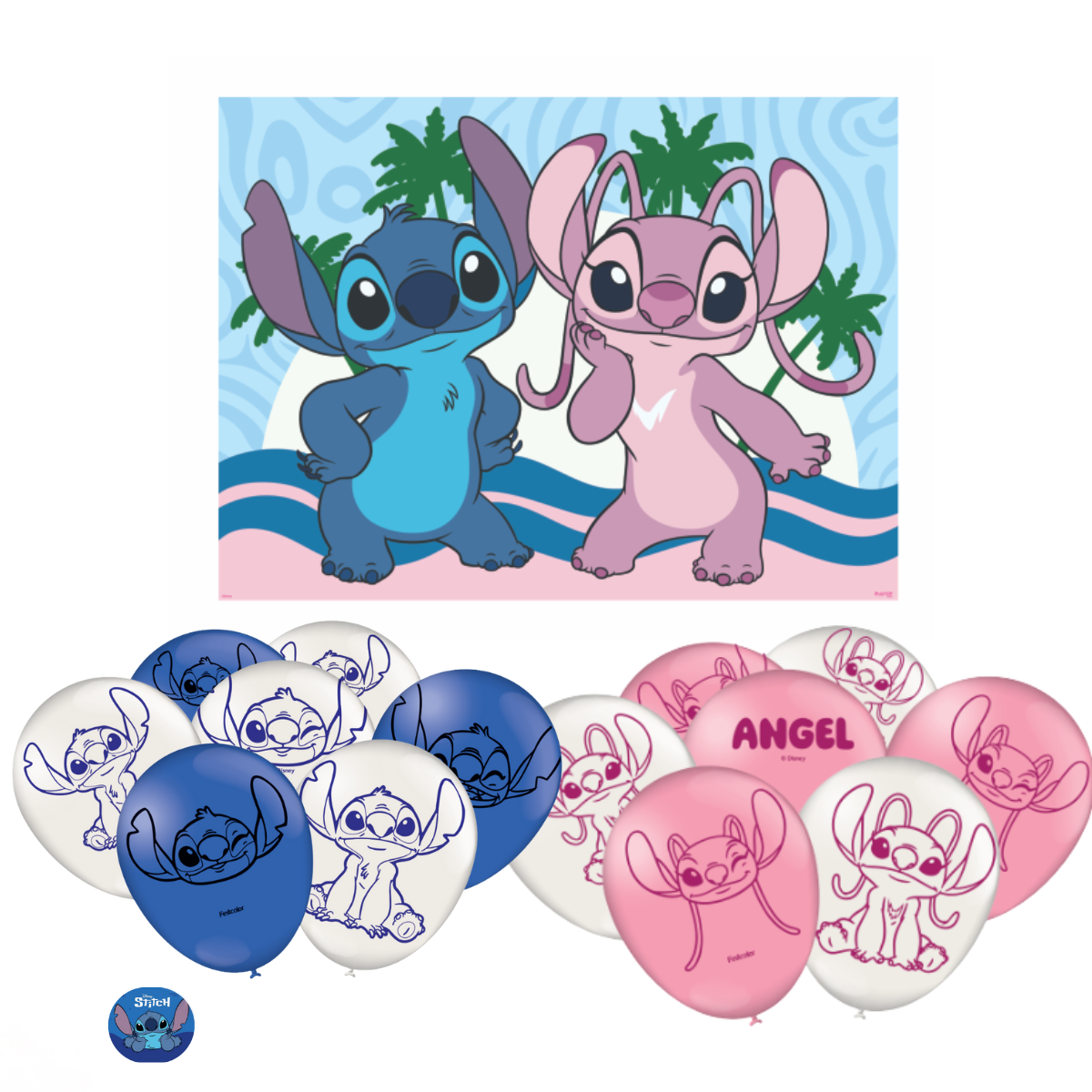 Kit Festa Stitch e Angel - 50 Balões + Pa...