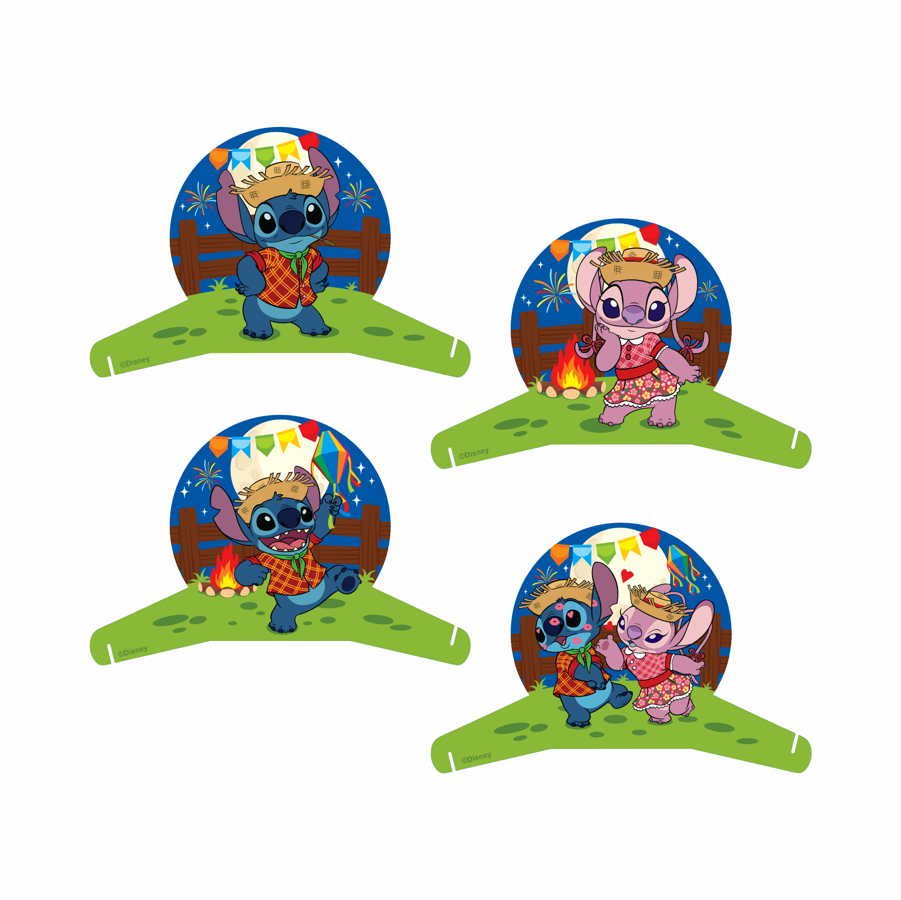 Decoração de Mesa Stitch Junino c/ Suport...