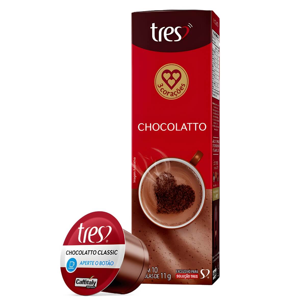Cápsulas Chocolatte 3 corações 10 unid.