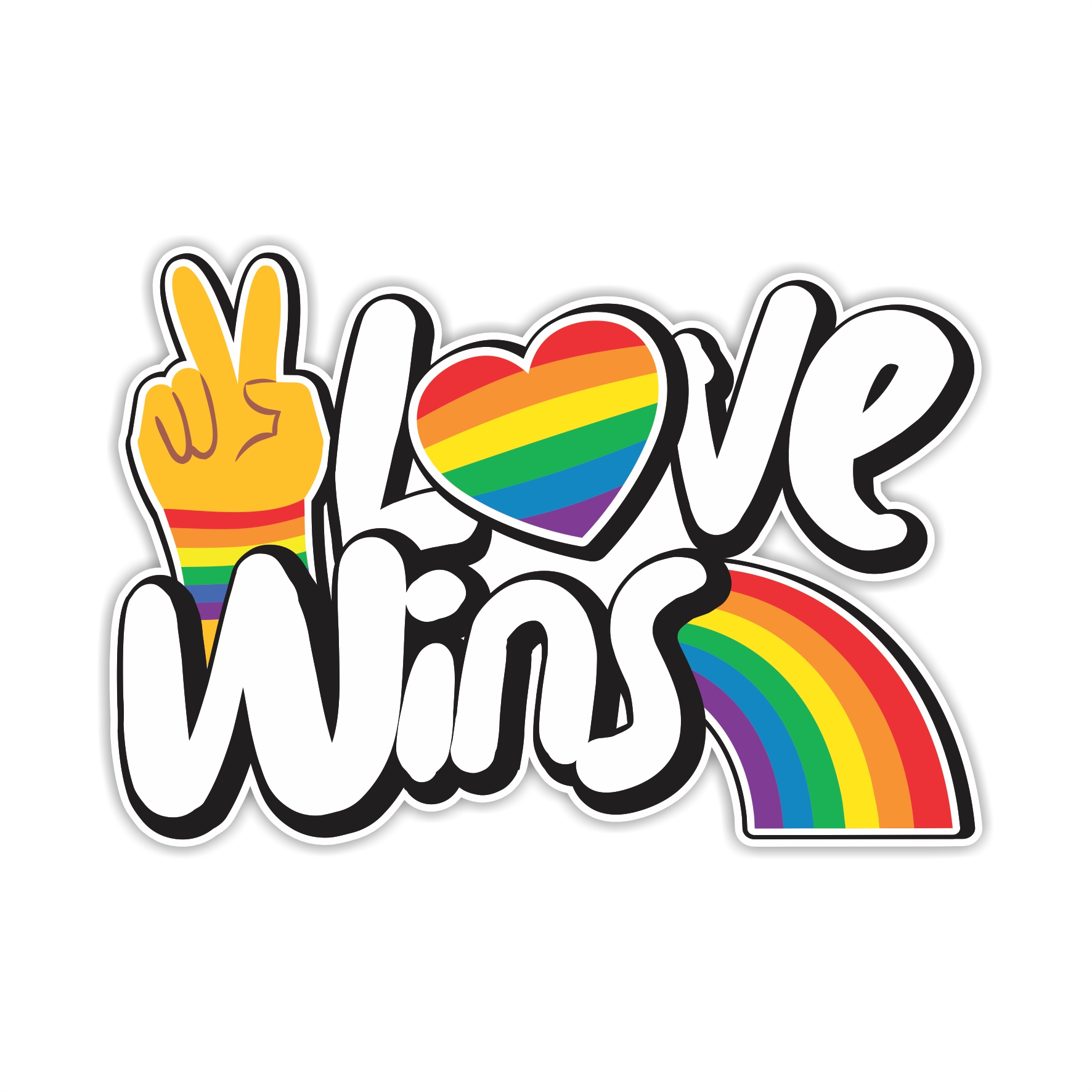 Painel Pride Love Wins Arco-Íris 53,5 x 3...