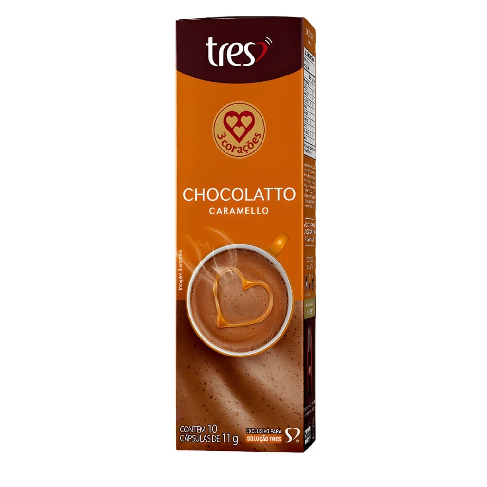 Cápsulas TRES 3 Corações Chocolatto Caram...