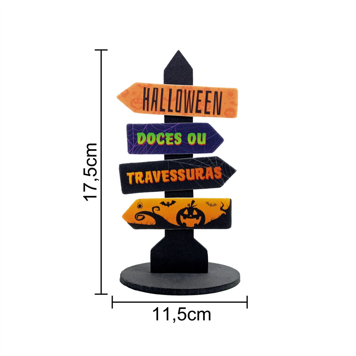 Enfeite Plaquinha Halloween 11,5x17,5cm