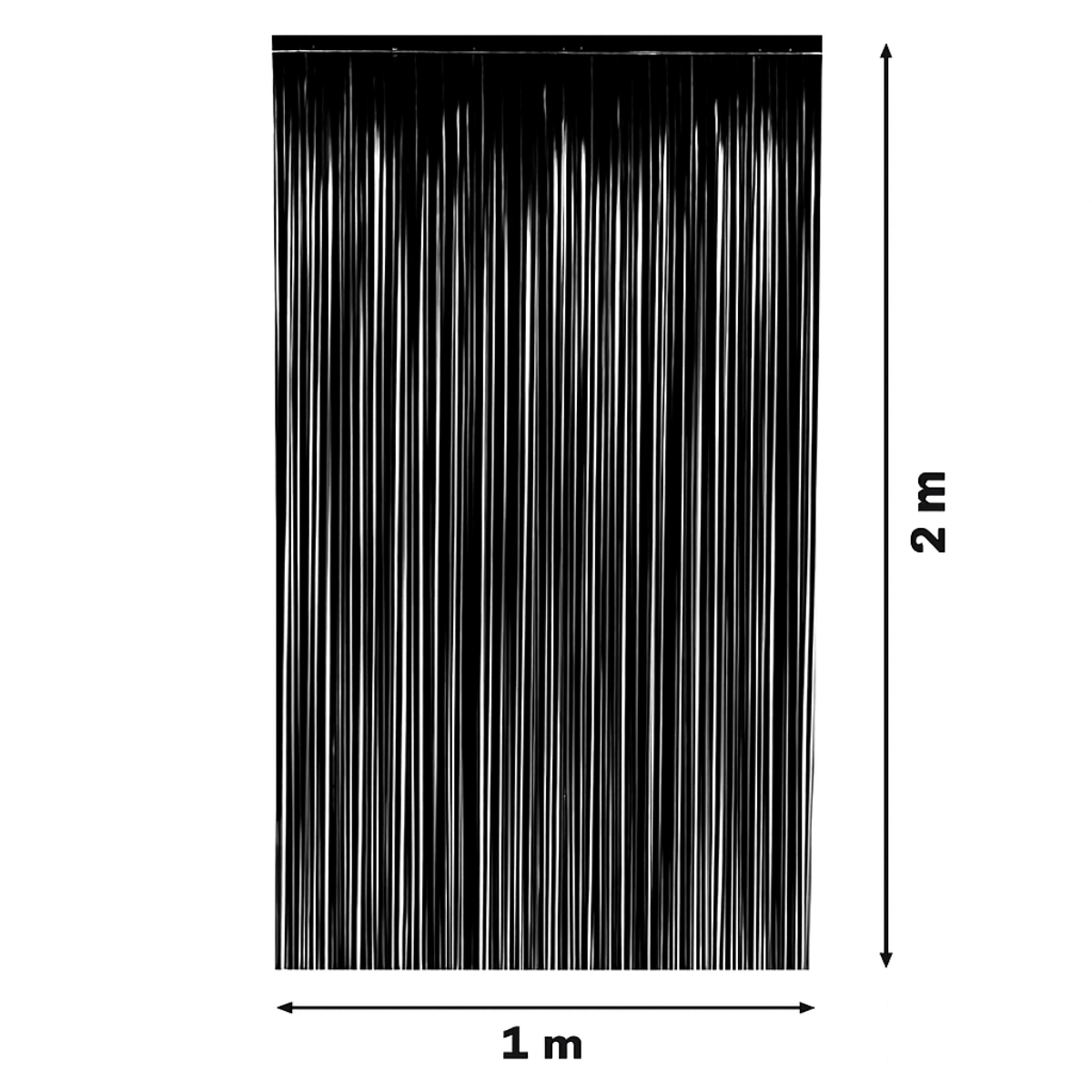 Cortina Metalizada Preta 1,00 x 2,00m