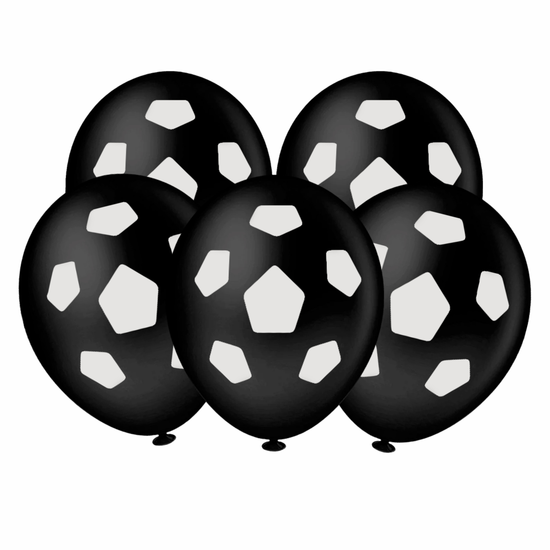 Balão Redondo Bola de Futebol Preto e Bra...