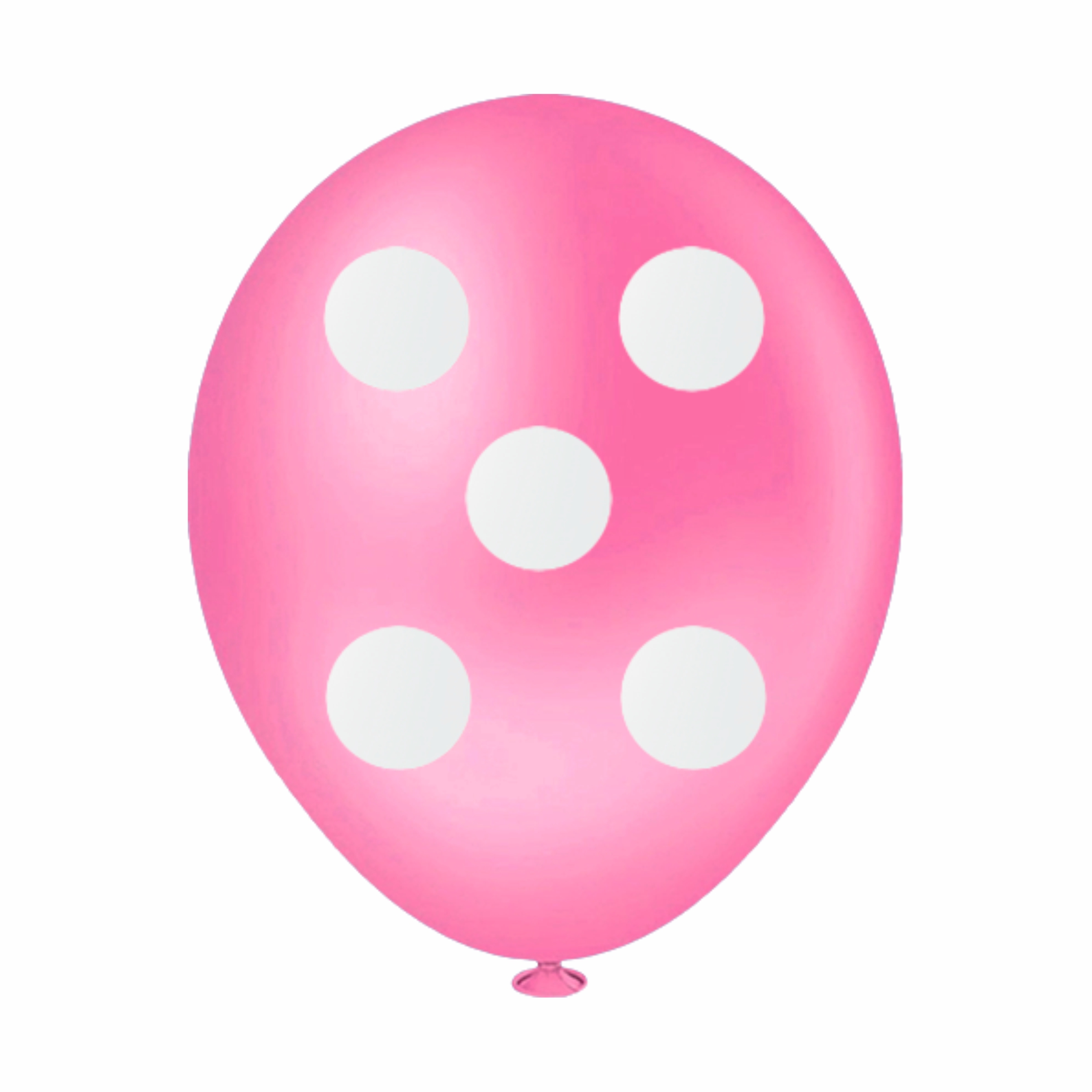 Balão Redondo Bolinha Rosa e Branco 8" 20...
