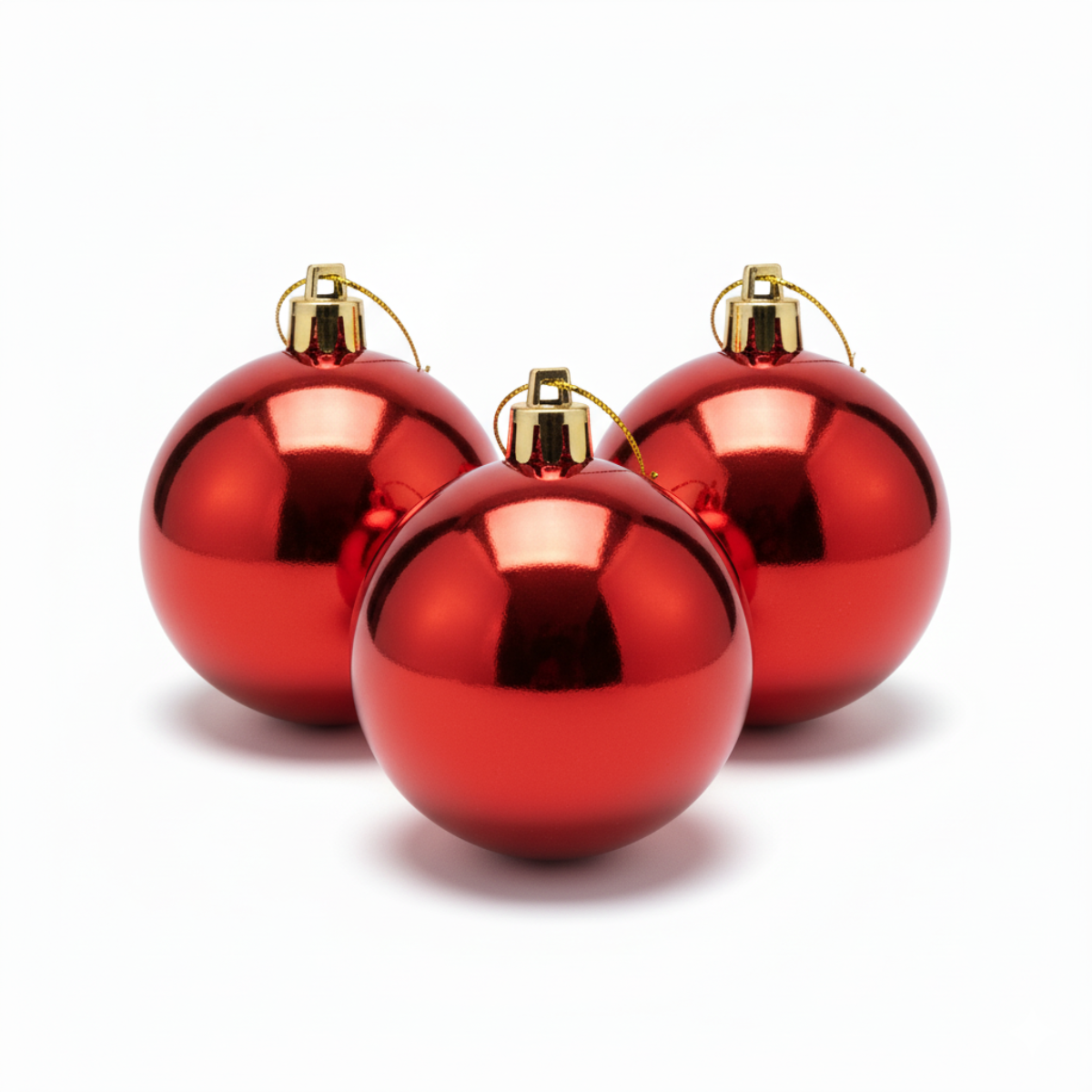 Kit 3 bolas de Natal vermelhas 5cm