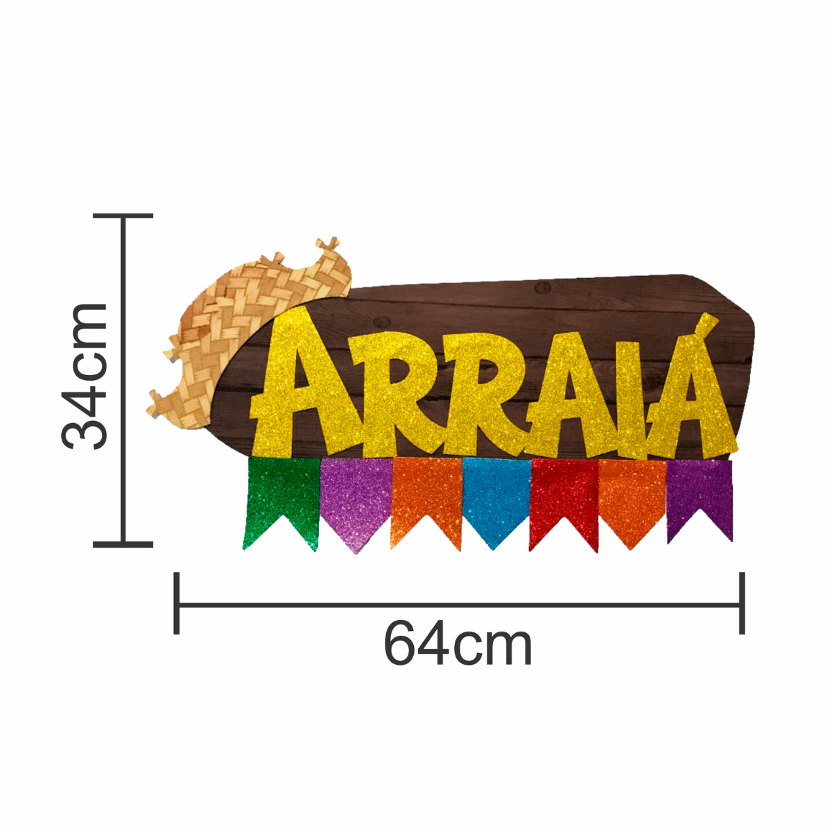Painel Junino Arraiá em EVA com Glitter -...