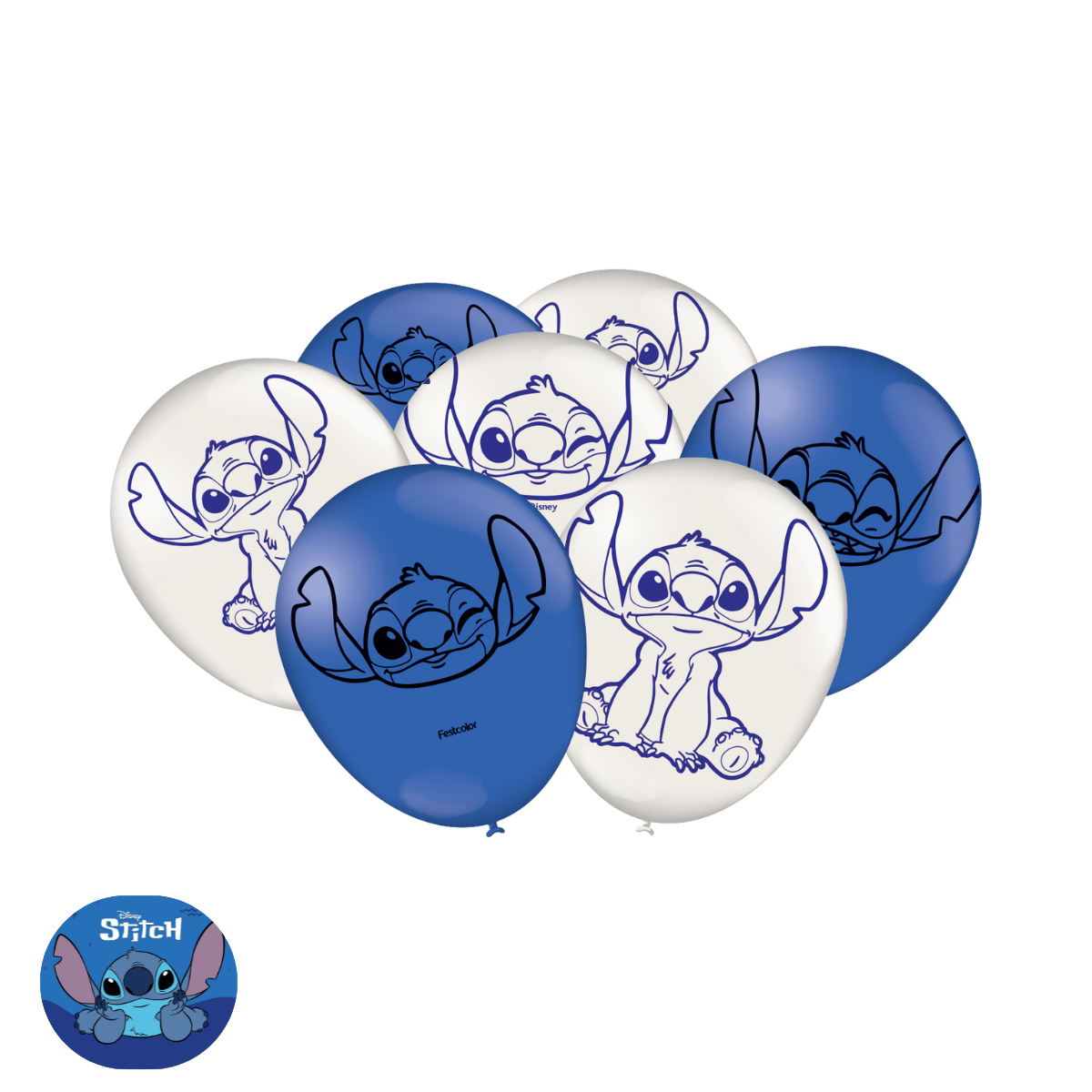 Balão Redondo Stitch 9" 25 Unid.