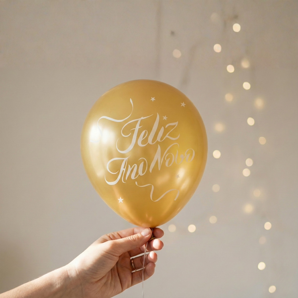 Balão Redondo Ano Novo Dourado 9