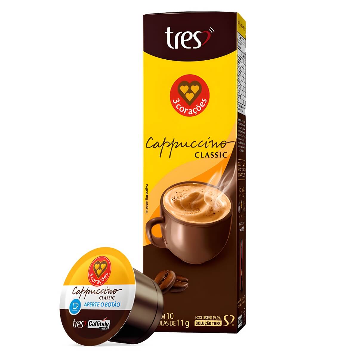 Cápsulas Cappuccino Classic 3 corações 10...