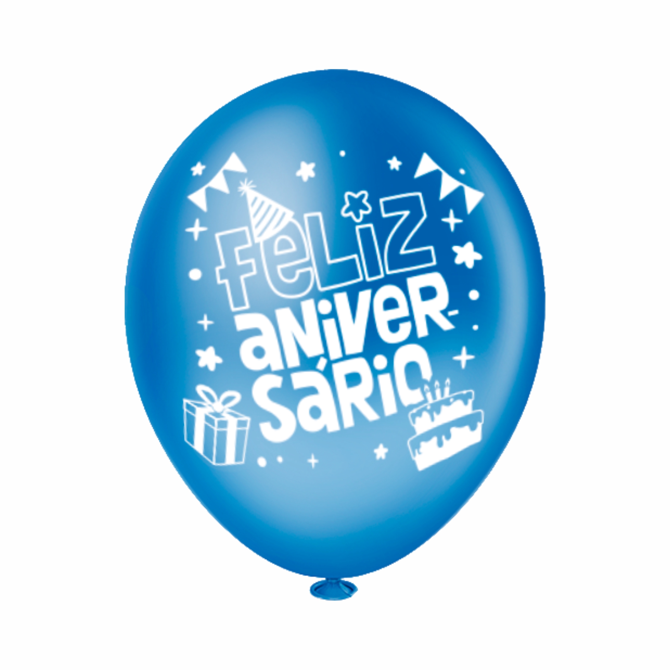 Balão Redondo 8 Polegadas Feliz Aniversár...